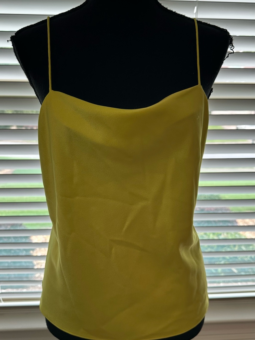Alice + Olivia Yellow Satin Cowl Neck Camisole